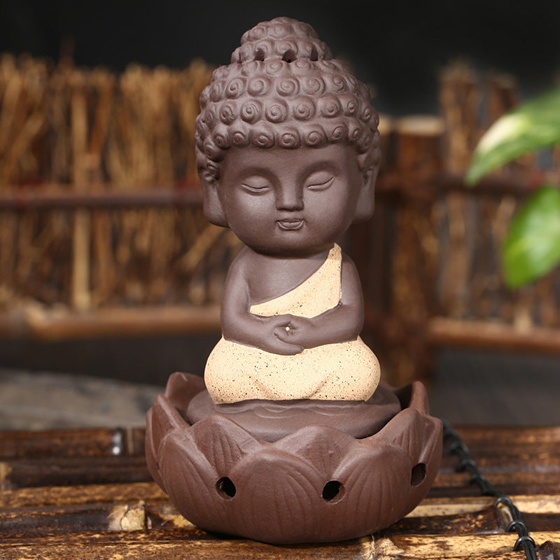Ceramic lotus tower incense tray