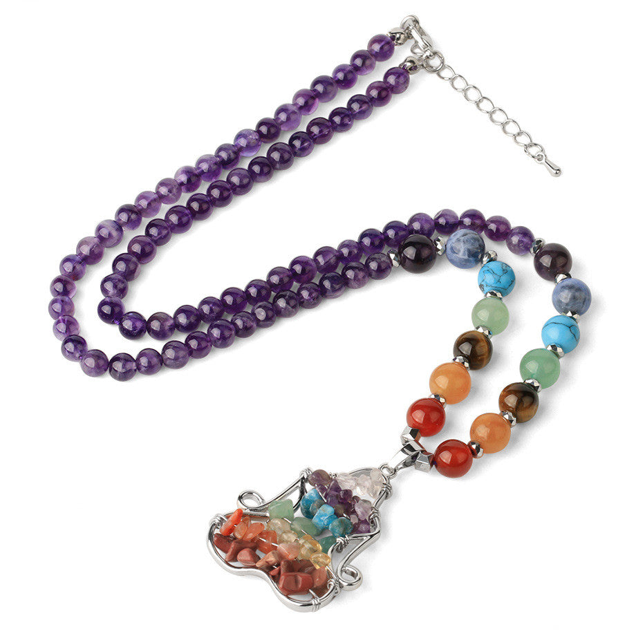 Natural Stone Seven Yoga Necklace