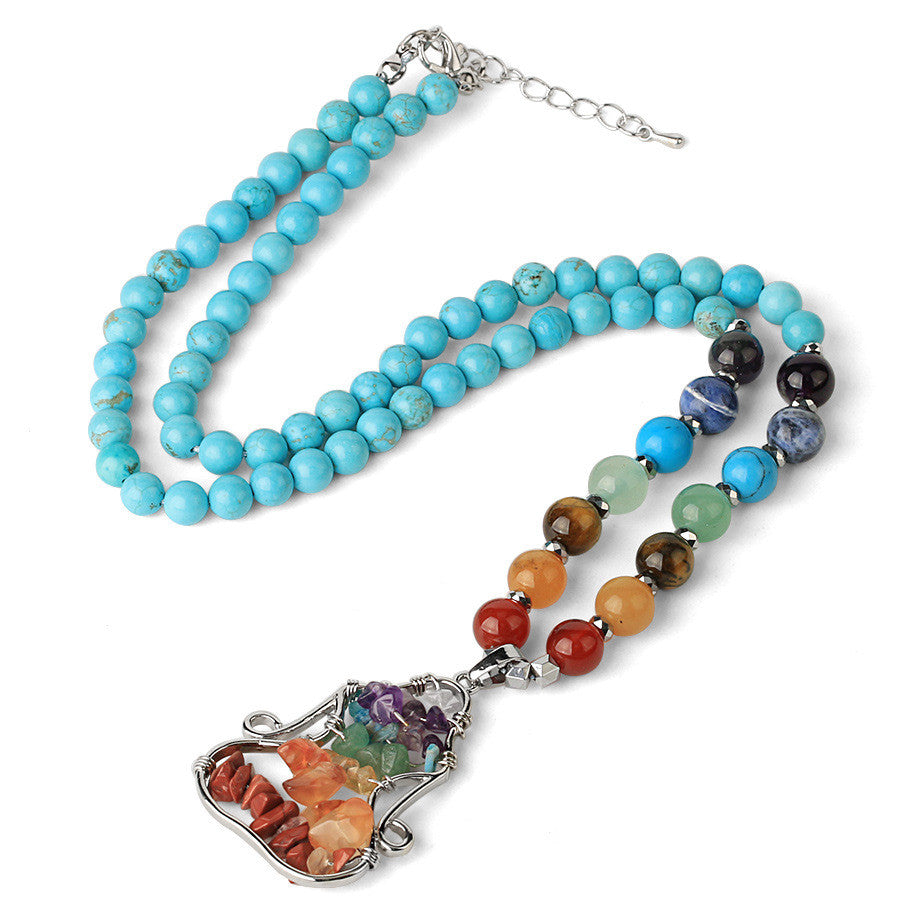 Natural Stone Seven Yoga Necklace
