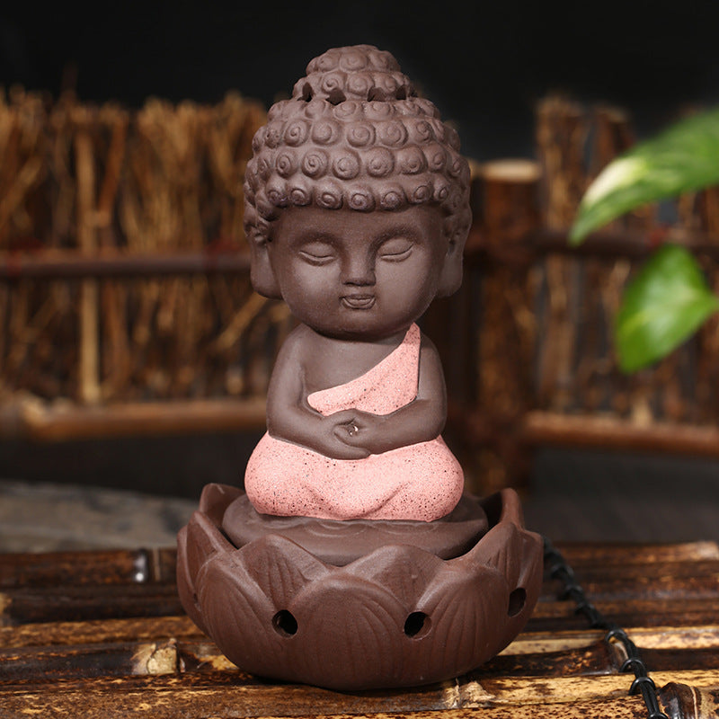 Ceramic lotus tower incense tray
