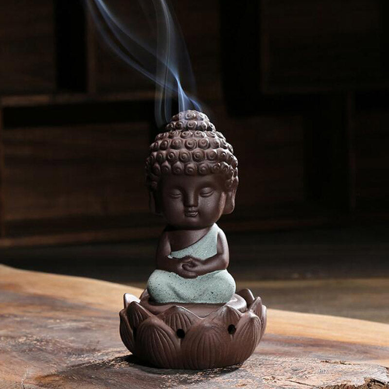 Ceramic lotus tower incense tray