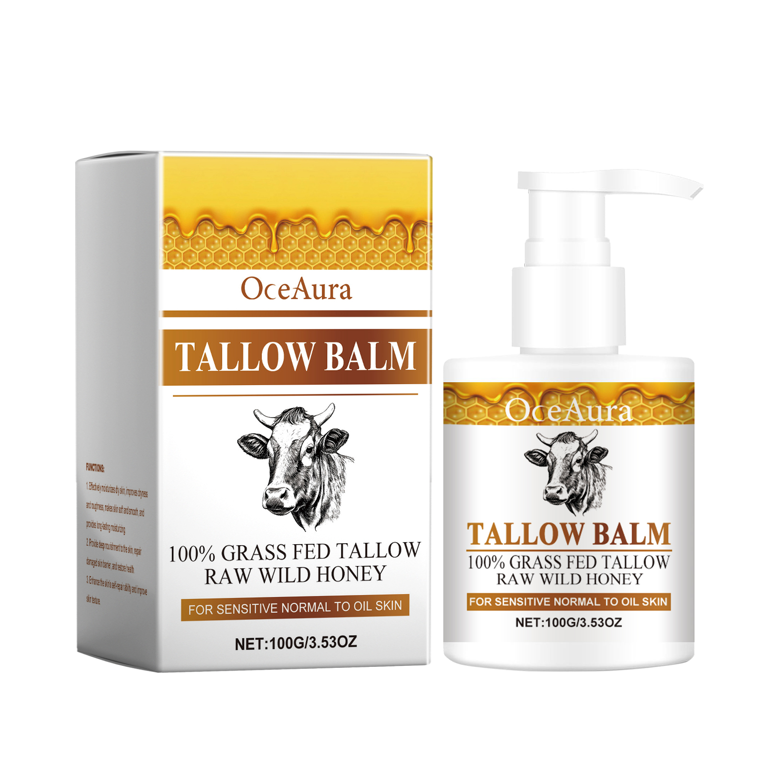 OceAura Honey Butter Moisturizer Skin Dry Skin Hydrating Refreshing Non-Sticky Body Moisturizer