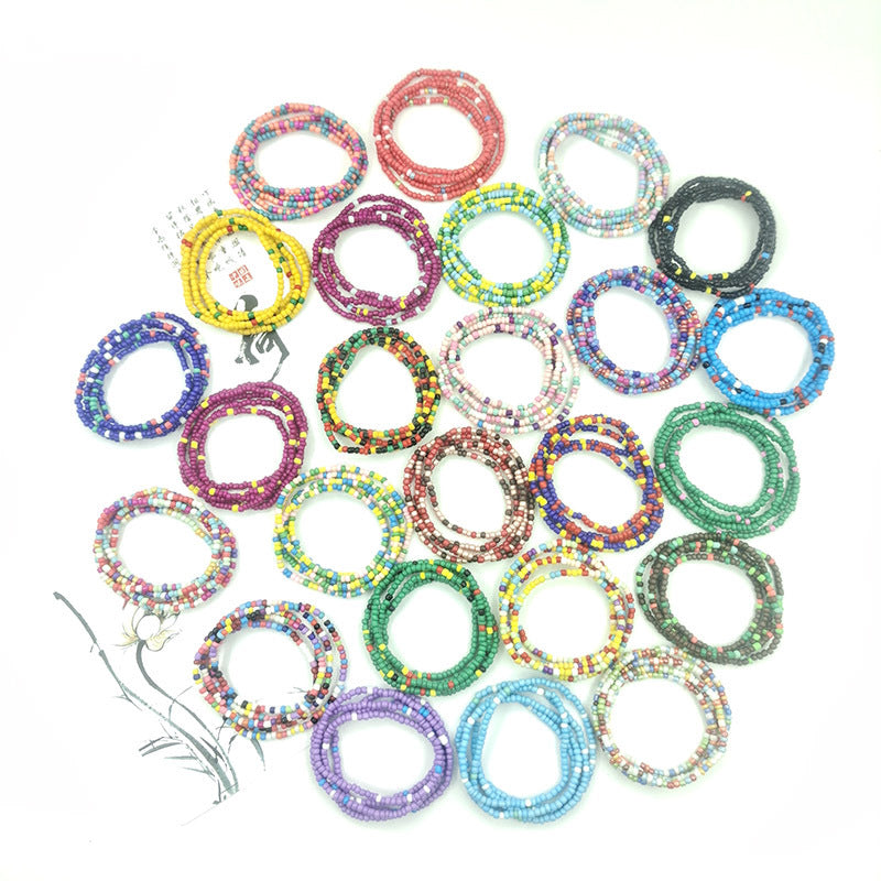Mixed Color Beach Bikini Chain Belly Handmade Glass Beads Waist Bead Necklace