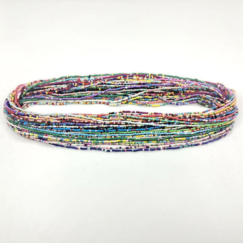 Mixed Color Beach Bikini Chain Belly Handmade Glass Beads Waist Bead Necklace